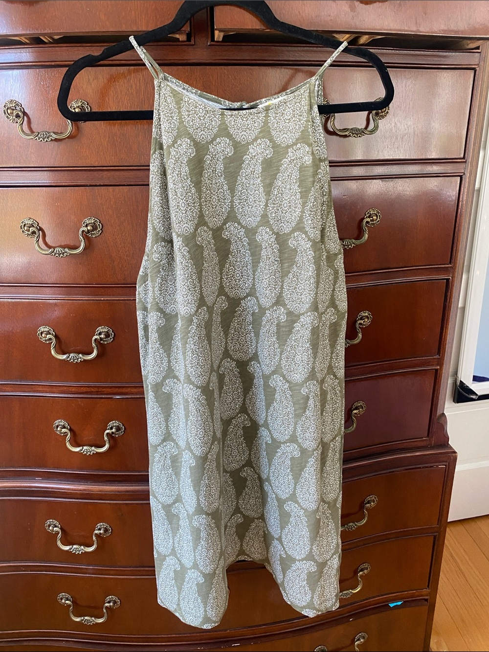 Boden Olive Green Paisley Mini Dress
